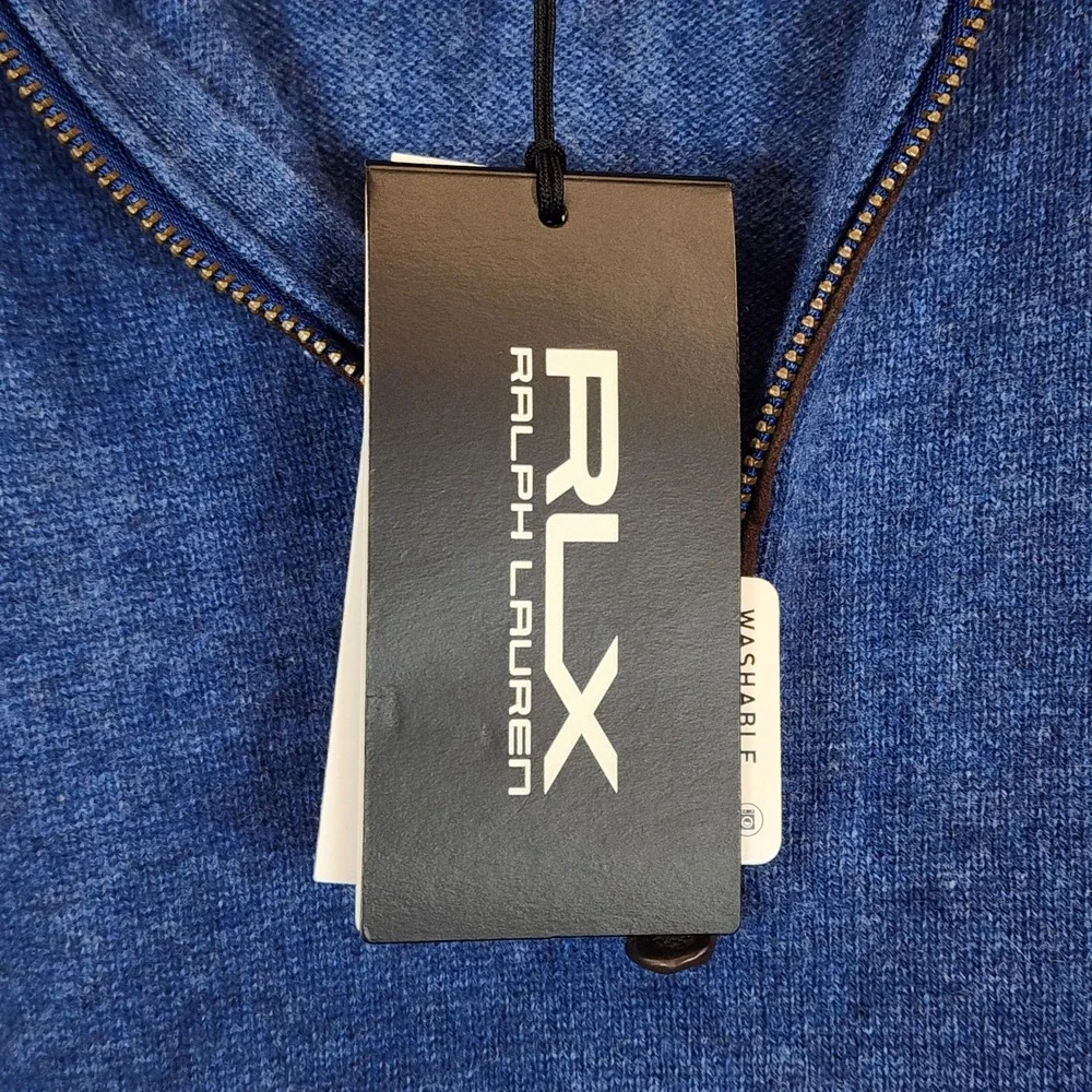 RLX‎ Ralph Lauren Men Cashmere Quarter Zip Golf Quiet Luxury Sweater M NWT